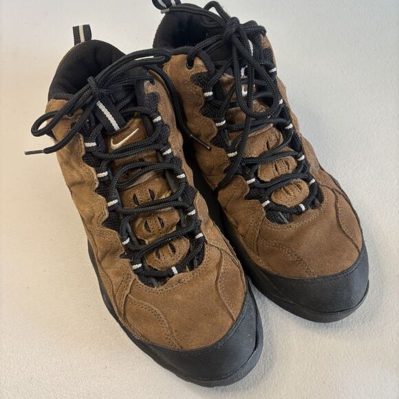Vintage Nike ACG Suede Boots Shoes Hiking  Brown  965005-301 Men's 12 - Picture 2 of 13